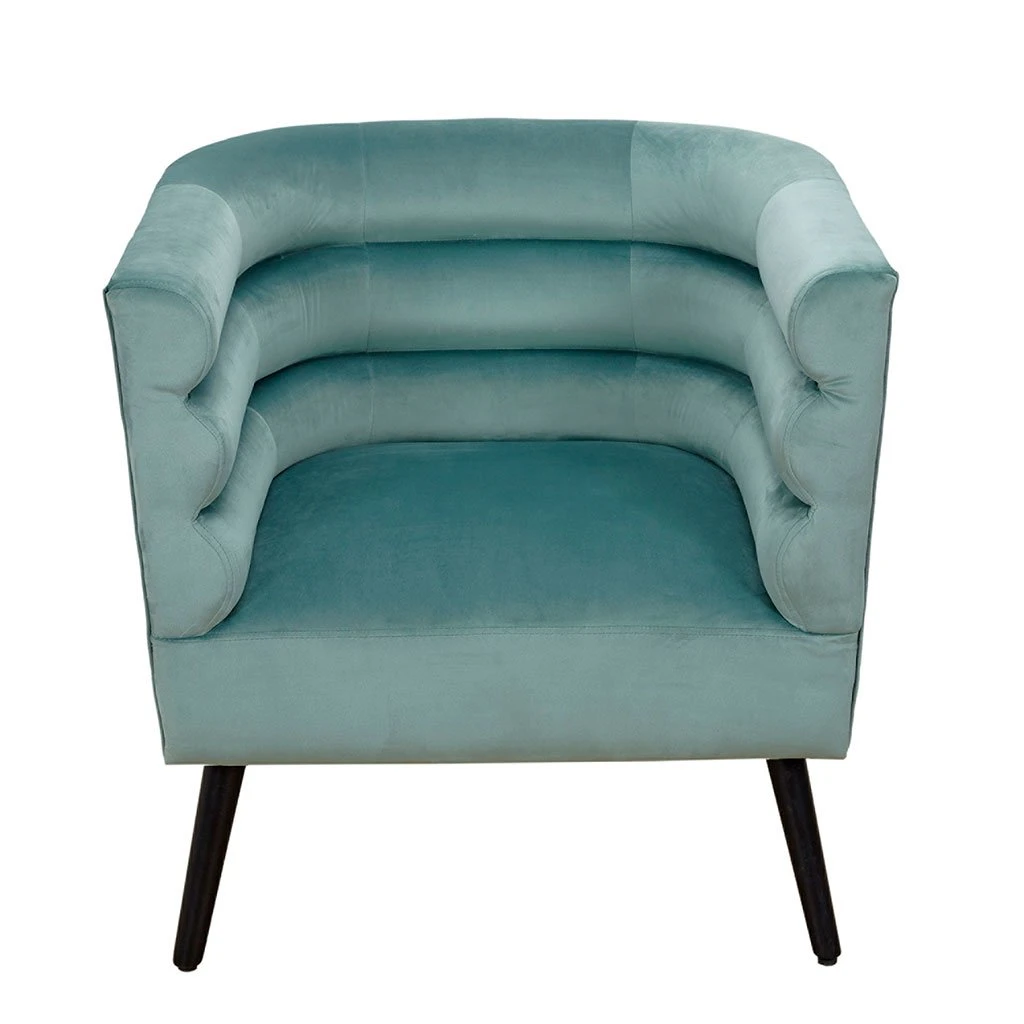 Home Déco Factory Fauteuil Club En Velours Vert De Gris - Amelia 7 Home Déco Factory Fauteuil Club En Velours Vert De Gris - Amelia – Image 5