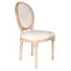 Home Déco Factory Chaise Medaillon En Bois D'hévea Beige
