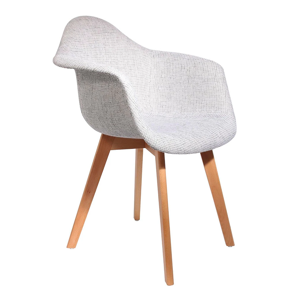 Home Déco Factory Chaise Avec Accoudoir En Tissu Grosse Maille Gris - Scarlett 3 Home Déco Factory Chaise Avec Accoudoir En Tissu Grosse Maille Gris - Scarlett