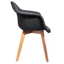 Home Déco Factory Chaise Avec Accoudoir En Tissu Grosse Maille Noir - Scarlett -Sema Design Boutique 623919 FRN03 WEB
