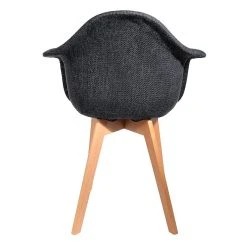 Home Déco Factory Chaise Avec Accoudoir En Tissu Grosse Maille Noir - Scarlett -Sema Design Boutique 623919 FRN04 WEB