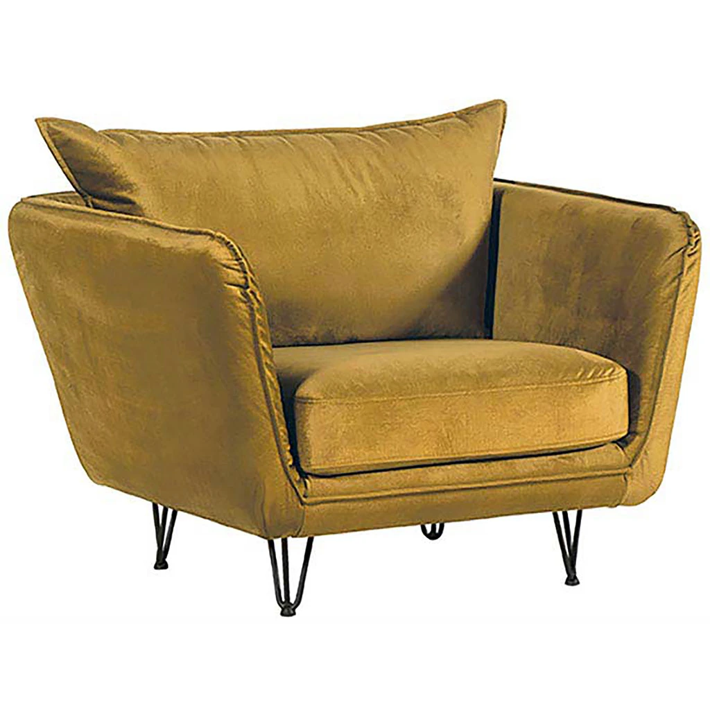 Casita Fauteuil Club Tissu Ocre - Harry 3 Casita Fauteuil Club Tissu Ocre - Harry