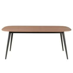 Zago Table à Manger En Noyer Et Pieds Hêtre Noir 180x90cm - Caly