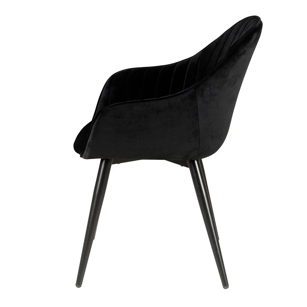 Zago Chaise Avec Accoudoir En Velours Noir - Ben 5 Zago Chaise Avec Accoudoir En Velours Noir - Ben – Image 3