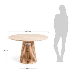 La Forma Table à Manger Ronde En Bois Teck Naturel D120cm - Irun -Sema Design Boutique 627653 FRN04 WEB