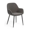 La Forma Chaise Avec Accoudoir En Tissu Gris Foncé - Konna -Sema Design Boutique 627657 FRN01 WEB