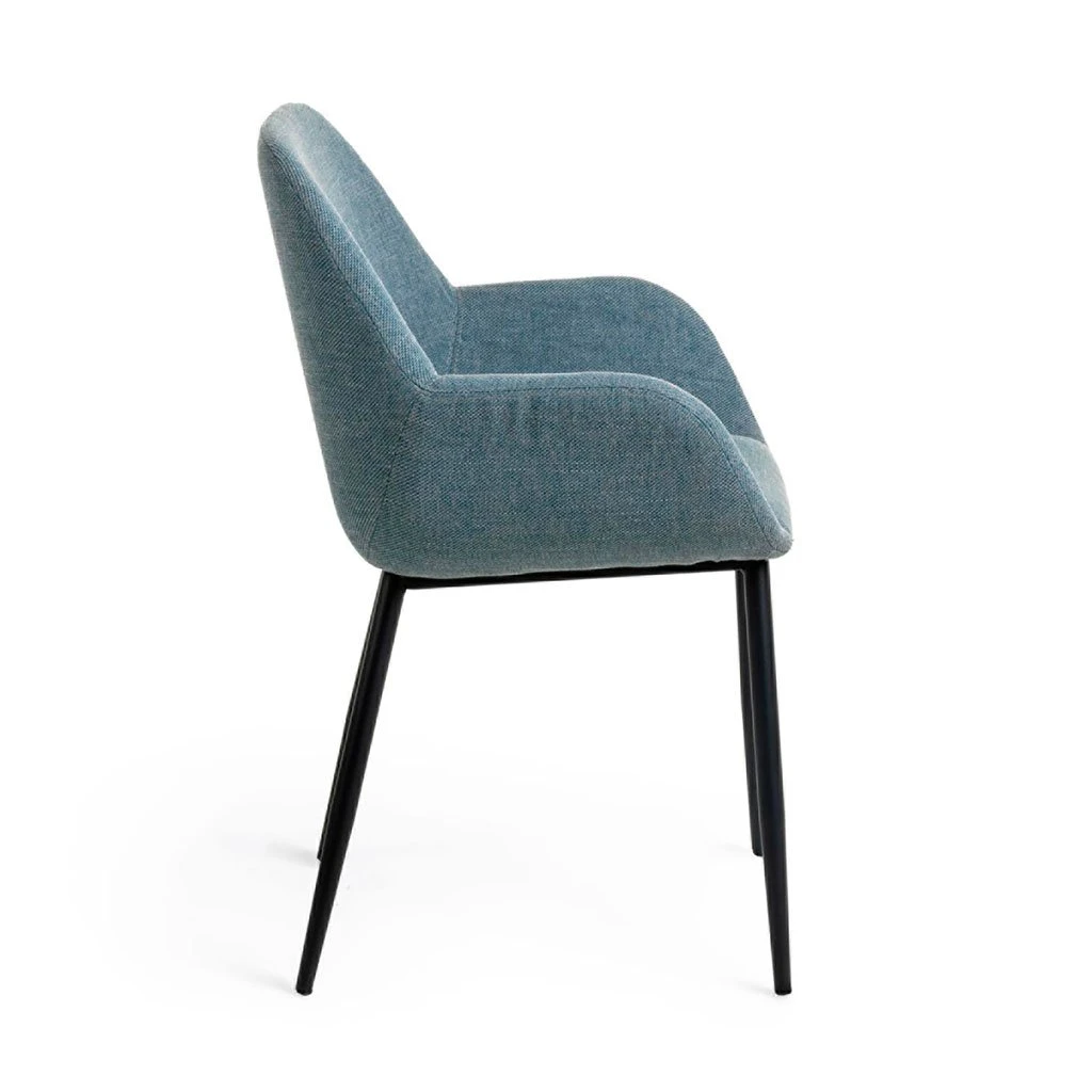 La Forma Chaise Avec Accoudoir En Tissu Bleu Clair - Konna 4 La Forma Chaise Avec Accoudoir En Tissu Bleu Clair - Konna – Image 2