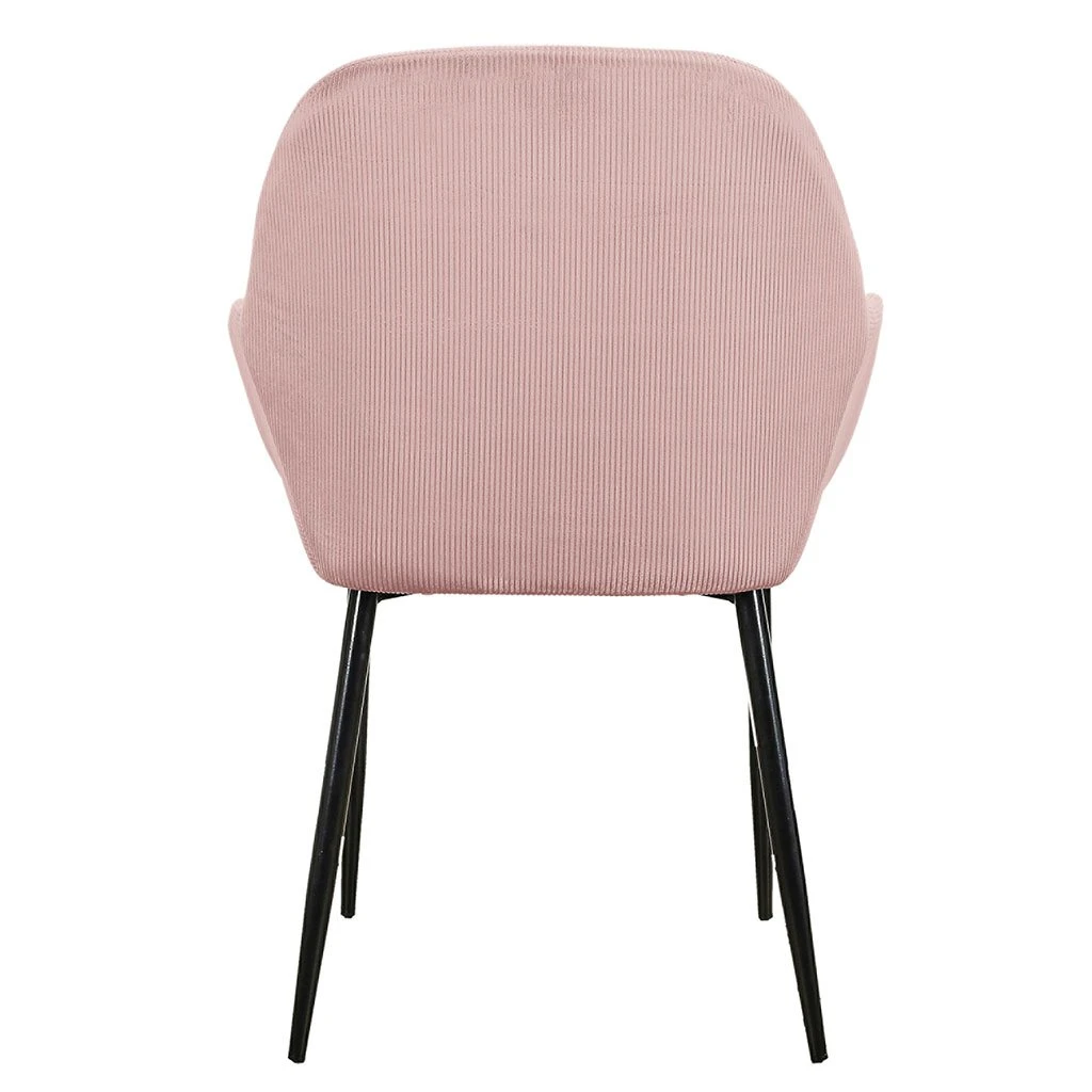 Home Déco Factory Chaise Avec Accoudoir En Velours Cotelé Rose - Julia 6 Home Déco Factory Chaise Avec Accoudoir En Velours Cotelé Rose - Julia – Image 4