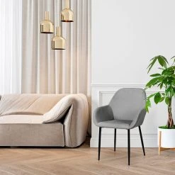 Home Déco Factory Chaise Avec Accoudoir En Velours Cotelé Gris - Julia 13 Home Déco Factory Chaise Avec Accoudoir En Velours Cotelé Gris - Julia -Sema Design Boutique 629682 FRN06 WEB