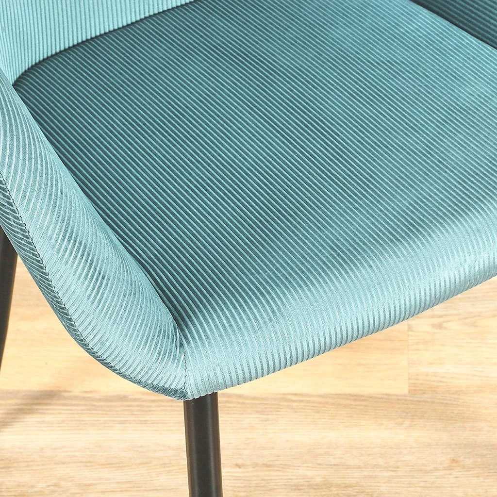 Home Déco Factory Chaise Avec Accoudoir En Velours Cotelé Bleu Canard - Julia 7 Home Déco Factory Chaise Avec Accoudoir En Velours Cotelé Bleu Canard - Julia – Image 5