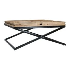 PG Trading Table Basse Carrée Avec Plateaux En Manguier Et Fer Noir L120cm - Noe -Sema Design Boutique 630493 DET01 WEB