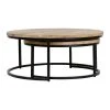PG Trading Table Basse Gigogne Ronde (lot De 2) En Manguier Et Fer Noir - Noe -Sema Design Boutique 630494 DEB WEB