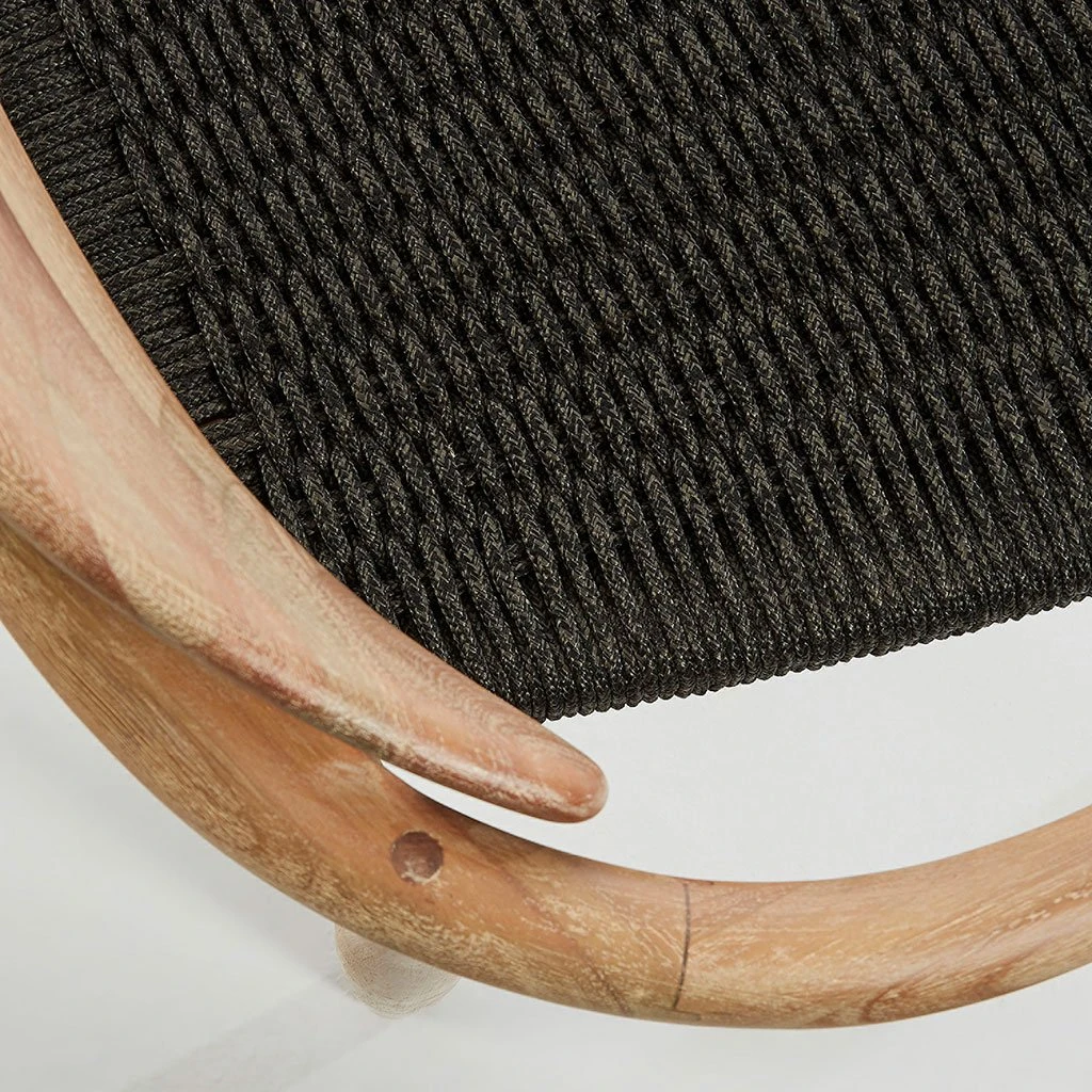 La Forma Chaise Salle à Manger En Bois D'acacia Et Corde Noir - Nina 7 La Forma Chaise Salle à Manger En Bois D'acacia Et Corde Noir - Nina – Image 5
