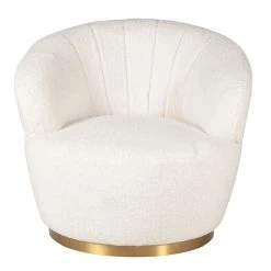 Zago Fauteuil Tissu Effet Mohair écru - Vesna