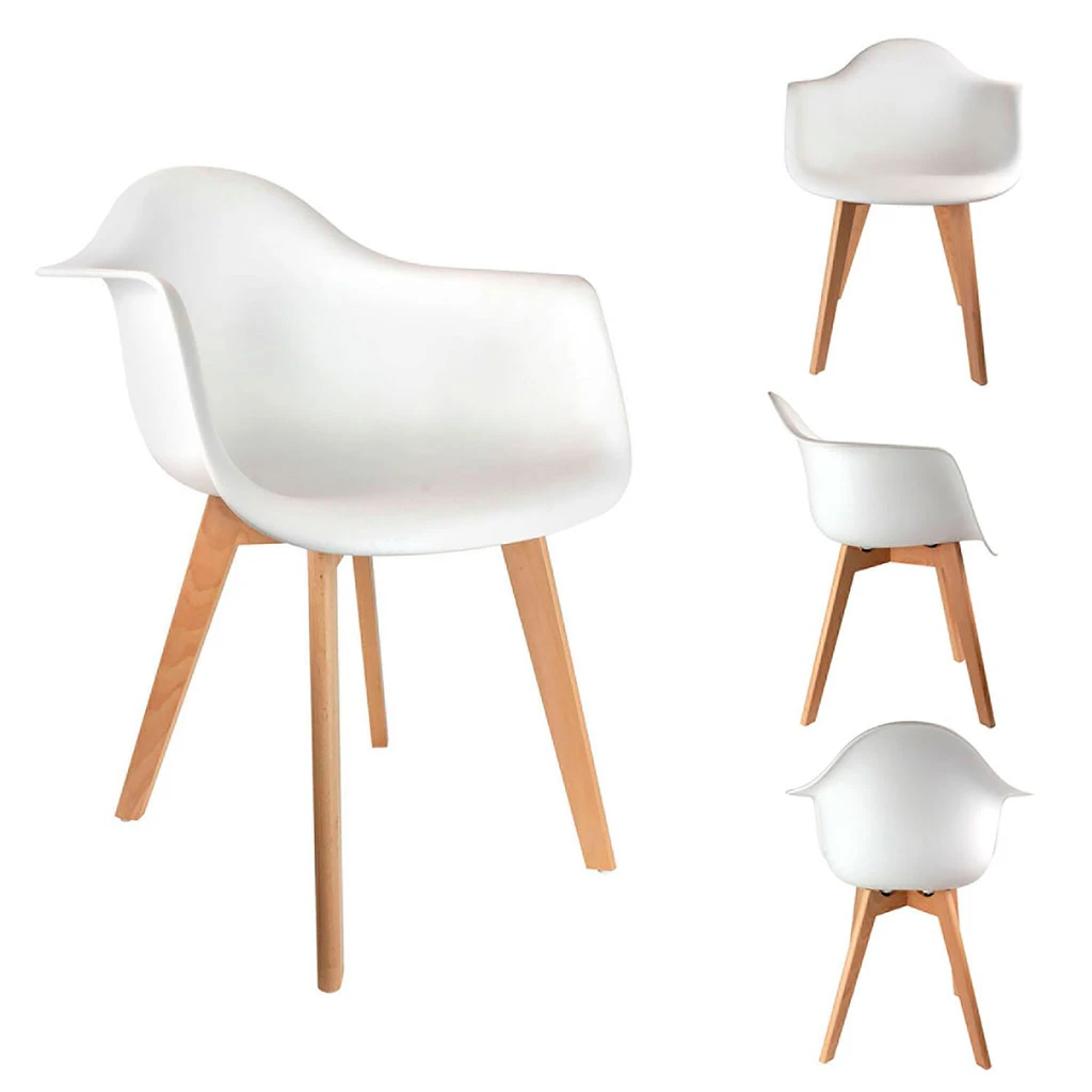 Home Déco Factory Fauteuil Scandinave Blanc 7 Home Déco Factory Fauteuil Scandinave Blanc – Image 5