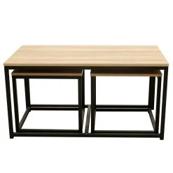 Home Déco Factory Table Basse Gigogne (lot De 3) En Plaqué Bois Et Fer Noir - Selya 10 Home Déco Factory Table Basse Gigogne (lot De 3) En Plaqué Bois Et Fer Noir - Selya -Sema Design Boutique 638118 FRN03 WEB
