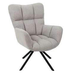 Home Déco Factory Fauteuil De Salon Pivotant En Tissus Gris - Wamy