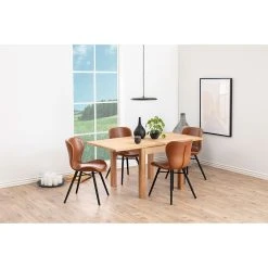 AC Design Chaise Salle à Manger Aspect Cuir Rétro Cognac - Batla -Sema Design Boutique 643107 FRN06 WEB