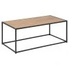 AC Design Table Basse En Plaqué Chêne Et Métal Noir L100cm - Senzo