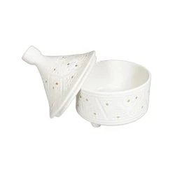 Chabi Chic Boite à Tajine Blanc Or D14xh17cm - Empreinte