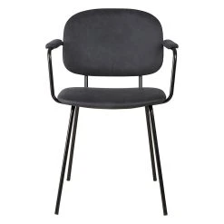 Zago Fauteuil En Tissu Effet Daim Noir - Aston