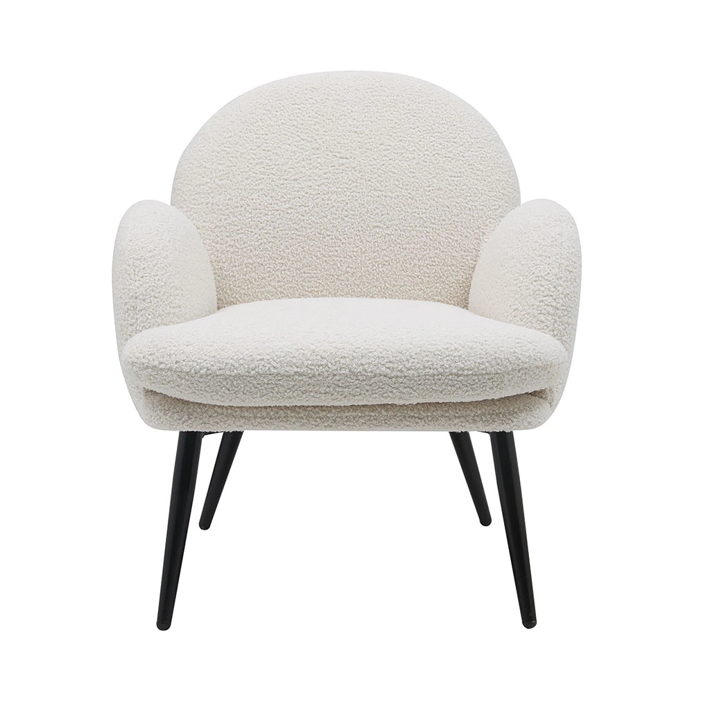 Zago Fauteuil En Tissu Effet Laine Bouclette Blanc - Oria 4 Zago Fauteuil En Tissu Effet Laine Bouclette Blanc - Oria – Image 2