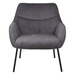 Zago Fauteuil En Velours Côtelé Gris Argent - Martin