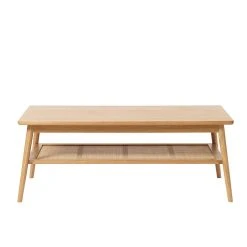 Unique Table Basse En Placage Chêne Naturel L120cm - Barrali