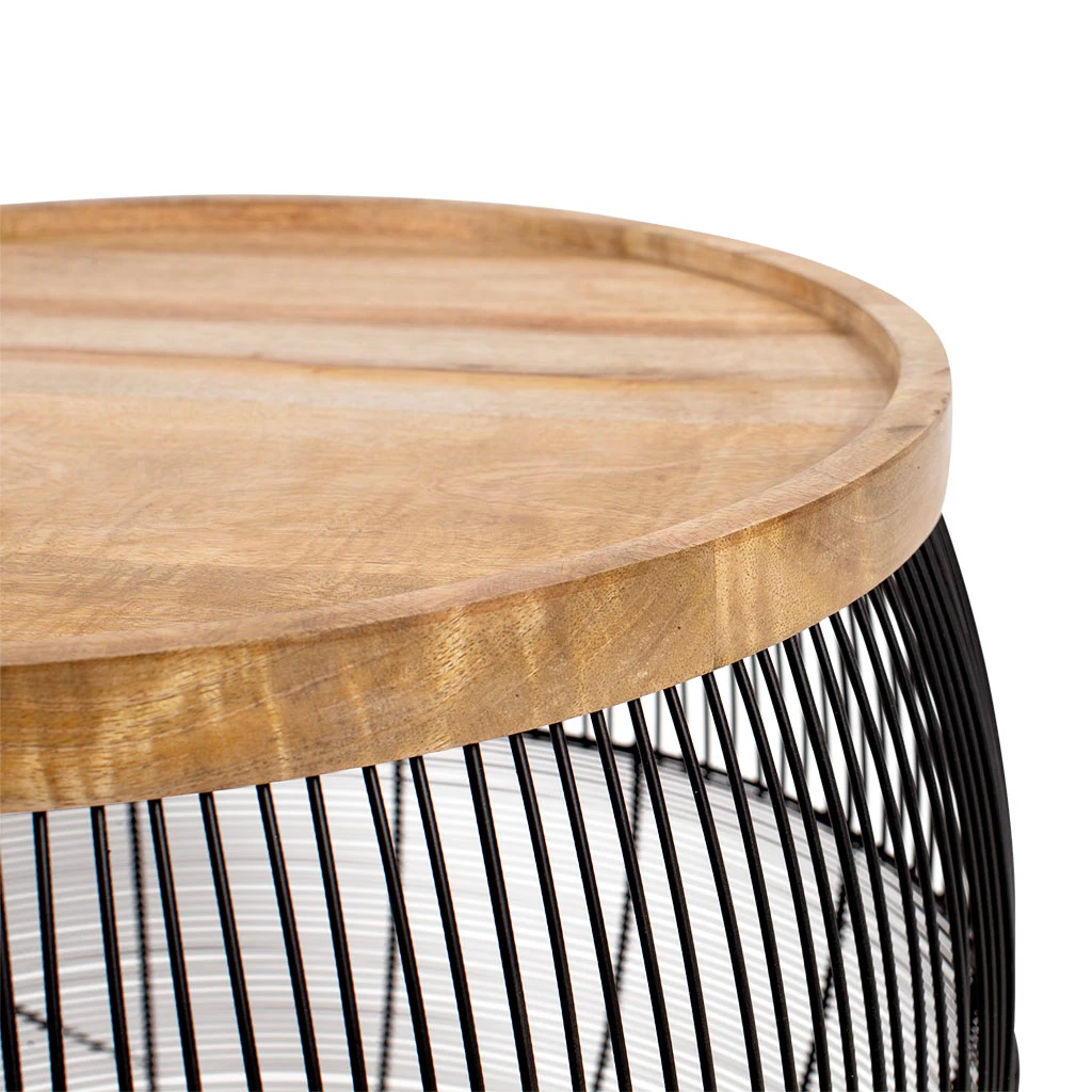 SEMA DESIGN Table Basse (lot De 2) En Manguier Naturel Et Fer Noir - Kleia 5 SEMA DESIGN Table Basse (lot De 2) En Manguier Naturel Et Fer Noir - Kleia – Image 3