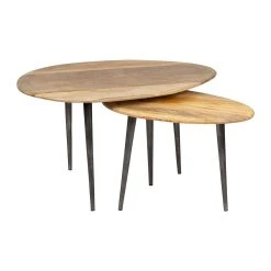 SEMA DESIGN Table Basse Gigogne (lot De 2) En Manguier Naturel Et Fer - Hervea 9 SEMA DESIGN Table Basse Gigogne (lot De 2) En Manguier Naturel Et Fer - Hervea -Sema Design Boutique 73939 DET01 WEB