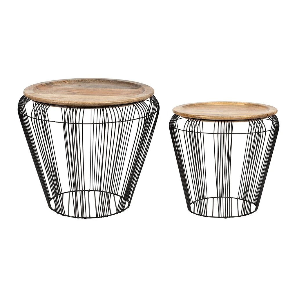 SEMA DESIGN Table Basse (lot De 2) En Manguier Et Fer Noir - Kleia 3 SEMA DESIGN Table Basse (lot De 2) En Manguier Et Fer Noir - Kleia