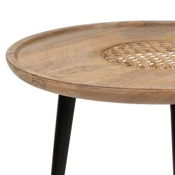 SEMA DESIGN Table Basse Gigogne (lot De 2) En Manguier Naturel Et Fer Noir - Balamea -Sema Design Boutique 73944 DET02 WEB