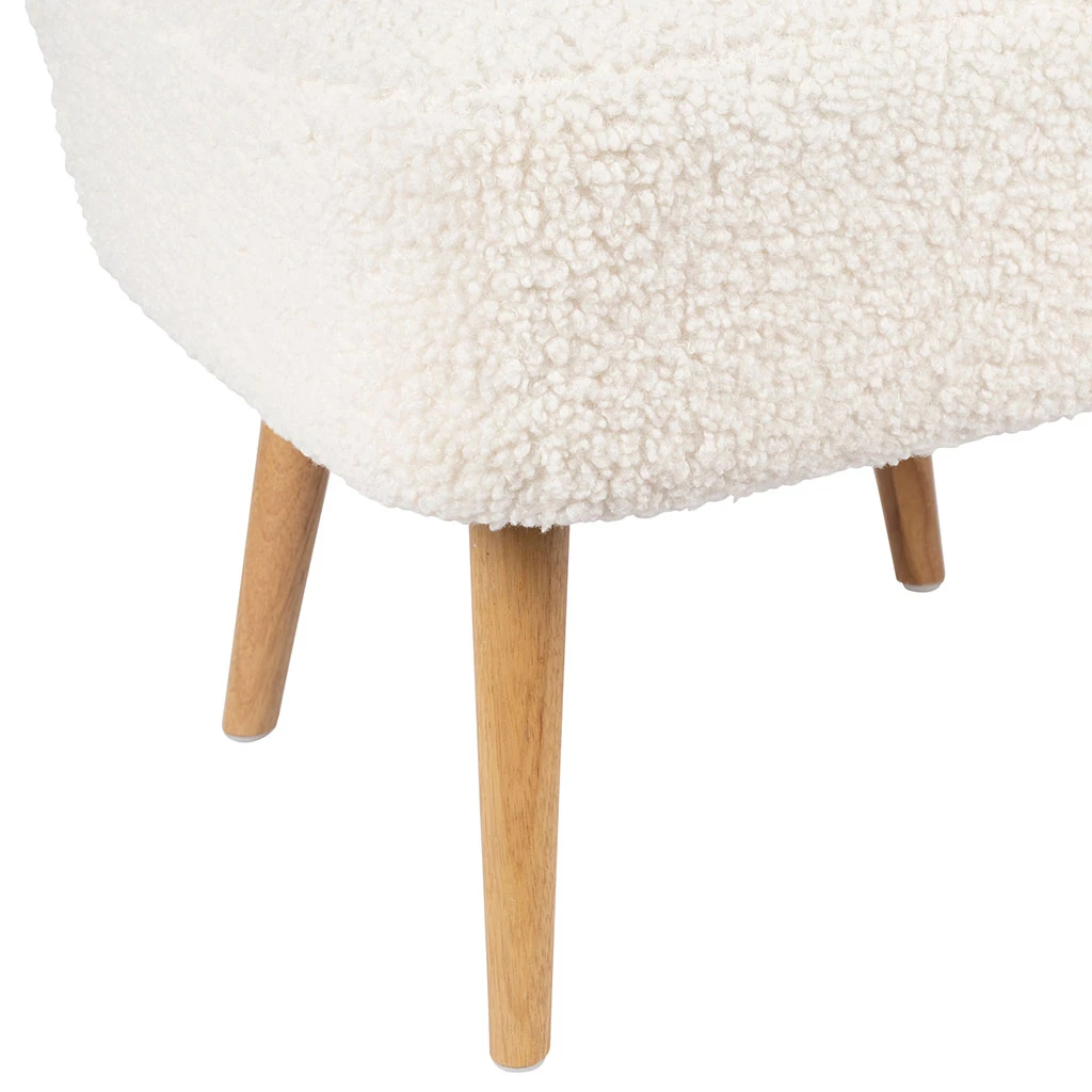 SEMA DESIGN Fauteuil Bouclette Blanc Crème - Elément 5 SEMA DESIGN Fauteuil Bouclette Blanc Crème - Elément – Image 3