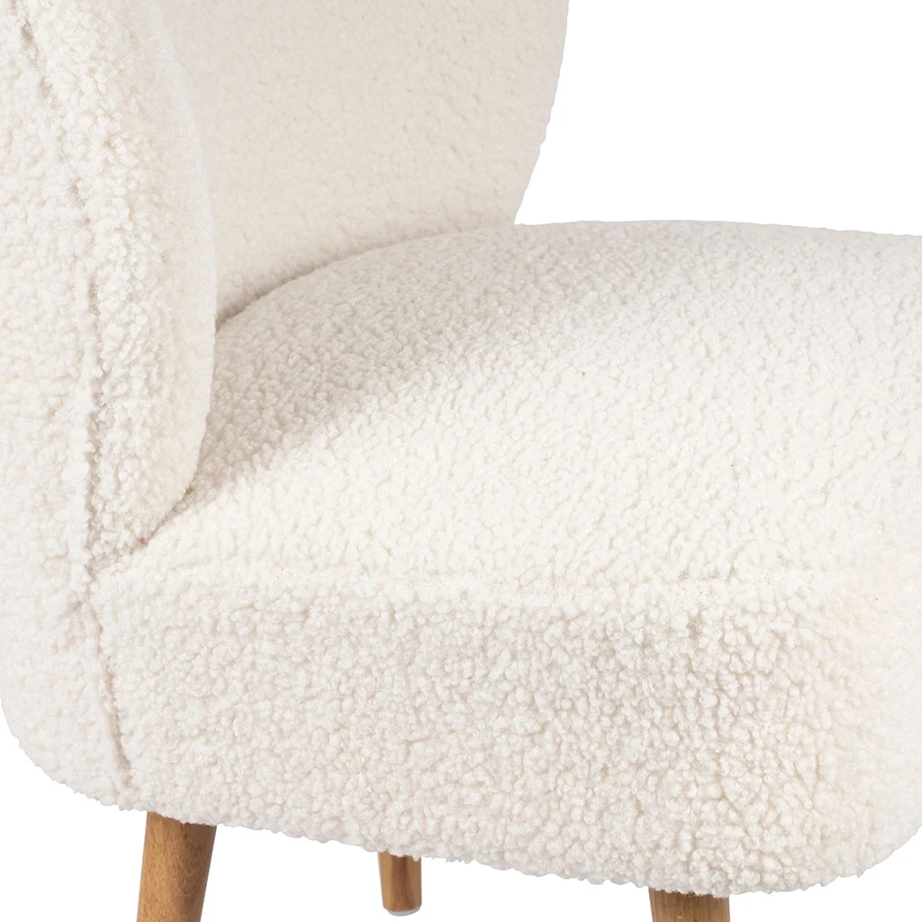 SEMA DESIGN Fauteuil Bouclette Blanc Crème - Elément 6 SEMA DESIGN Fauteuil Bouclette Blanc Crème - Elément – Image 4