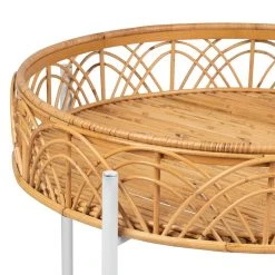 SEMA DESIGN Table Basse (lot De 2) En Rotin Naturel Et Fer Blanc - Element -Sema Design Boutique 74931 DET02 WEB