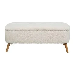 SEMA DESIGN Banc Coffre Bouclette Blanc Crème - Elément