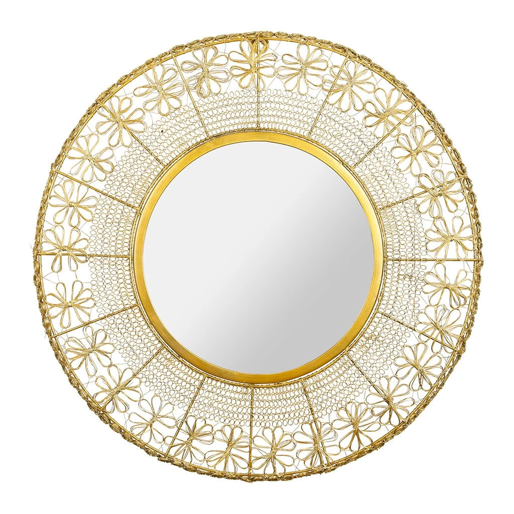 SEMA DESIGN Miroir Rond Kalypso Doré D63Cm 3 SEMA DESIGN Miroir Rond Kalypso Doré D63Cm