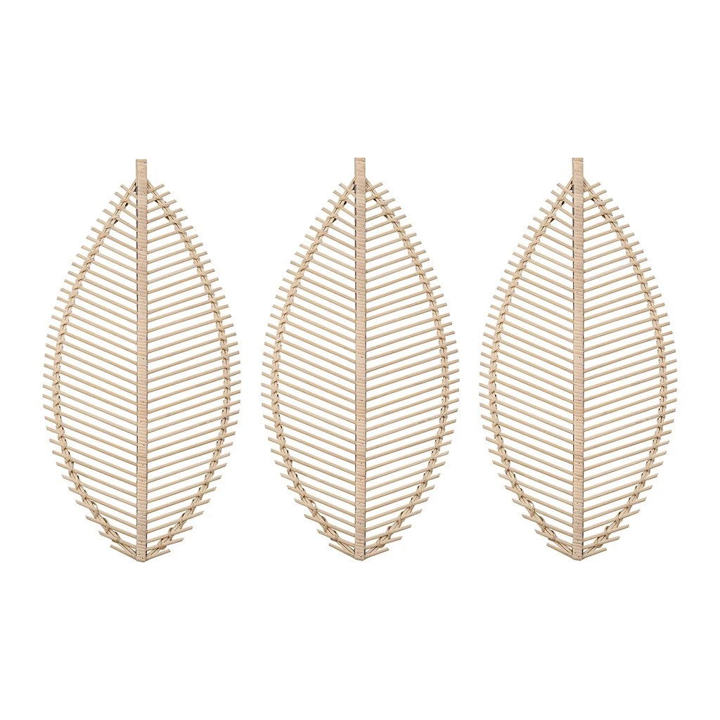 SEMA DESIGN Deco Murale Feuille X3 Bambou Naturel 31.5x64.5cm 3 SEMA DESIGN Deco Murale Feuille X3 Bambou Naturel 31.5x64.5cm