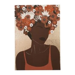 SEMA DESIGN Tableau Turban Fleuri Terra 70x100cm