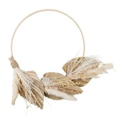 SEMA DESIGN Deco Murale Palmier Naturel D30cm En Fleurs Sechees Et Saule