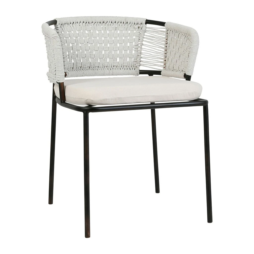 SEMA DESIGN Fauteuil En Fer Noir Et Assise Coton - Cobalt 4 SEMA DESIGN Fauteuil En Fer Noir Et Assise Coton - Cobalt – Image 2