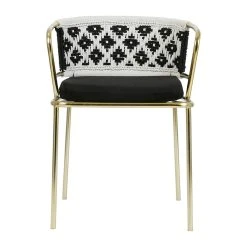 SEMA DESIGN Fauteuil En Fer Doré Et Assise Coton - Cobalt