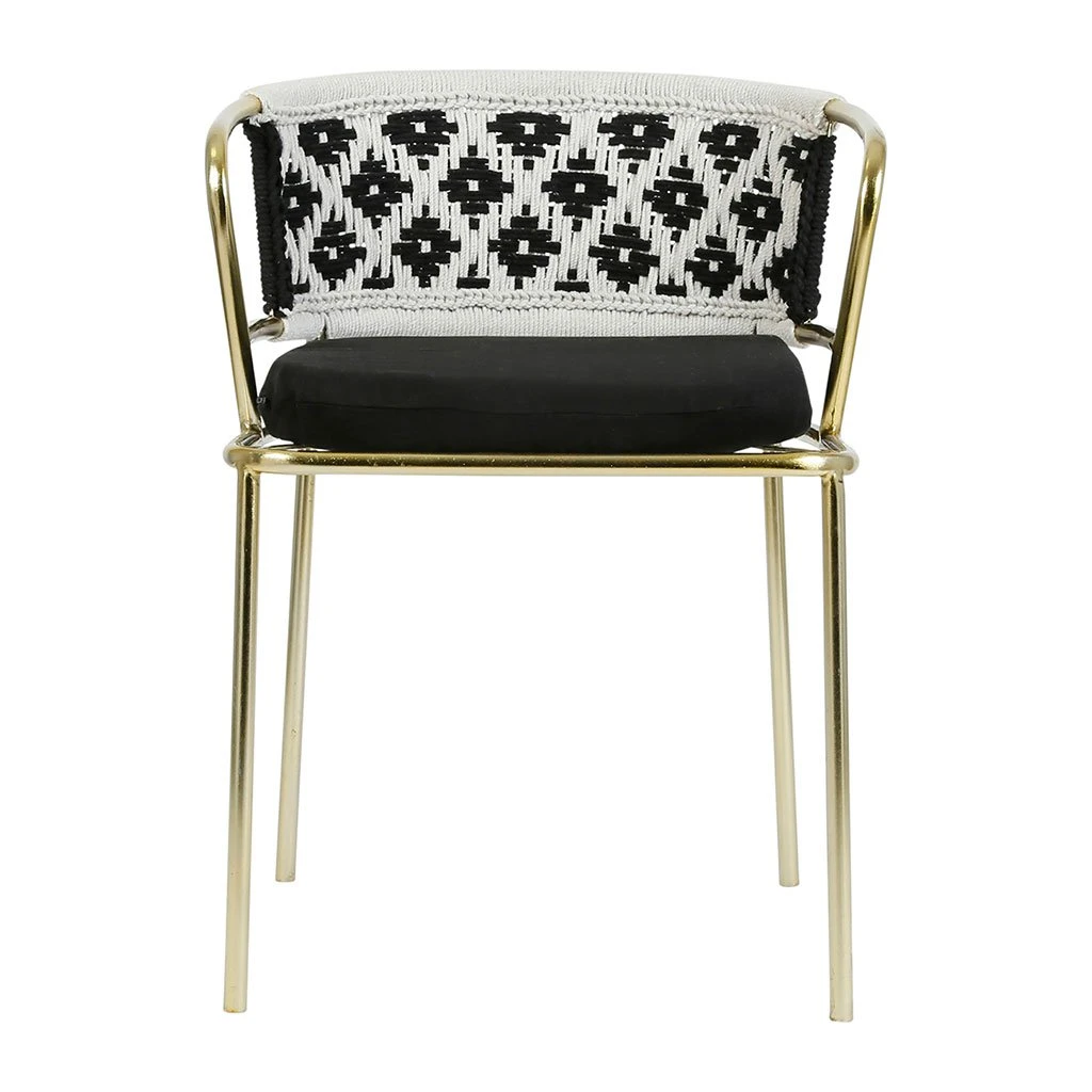 SEMA DESIGN Fauteuil En Fer Doré Et Assise Coton - Cobalt 3 SEMA DESIGN Fauteuil En Fer Doré Et Assise Coton - Cobalt