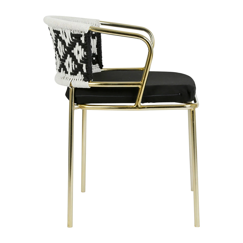 SEMA DESIGN Fauteuil En Fer Doré Et Assise Coton - Cobalt 5 SEMA DESIGN Fauteuil En Fer Doré Et Assise Coton - Cobalt – Image 3