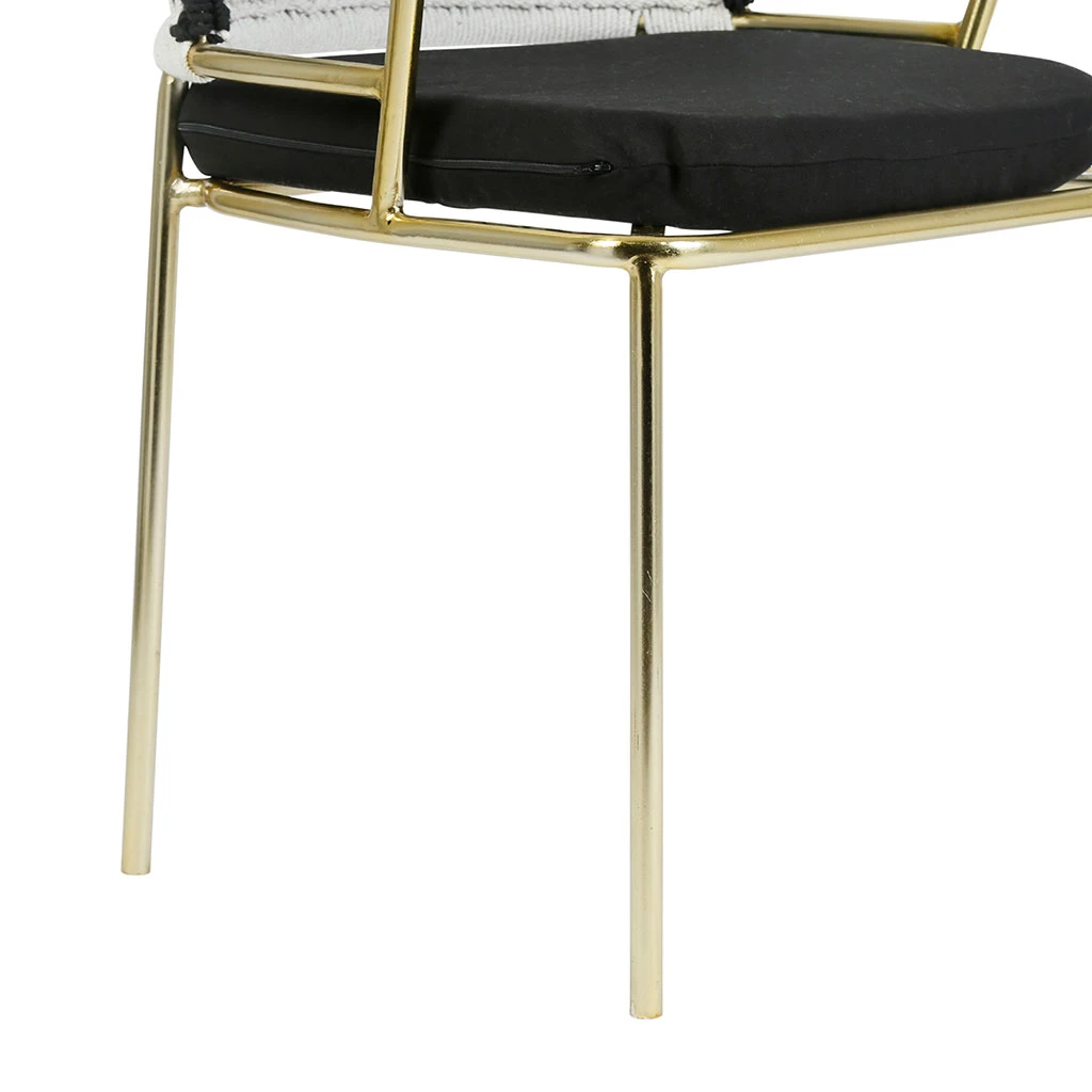 SEMA DESIGN Fauteuil En Fer Doré Et Assise Coton - Cobalt 7 SEMA DESIGN Fauteuil En Fer Doré Et Assise Coton - Cobalt – Image 5