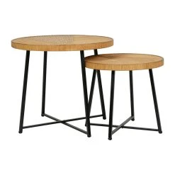 SEMA DESIGN Table Basse (lot De 2) En Bambou, Rotin Et Pieds En Fer Noir - Saori 8 SEMA DESIGN Table Basse (lot De 2) En Bambou, Rotin Et Pieds En Fer Noir - Saori -Sema Design Boutique 76153 DET02 WEB