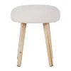 SEMA DESIGN Tabouret Bouclette Ivoire Et Bois De Pin -Element