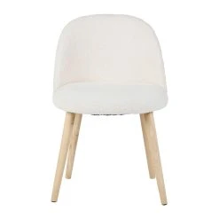 SEMA DESIGN Chaise Bouclette Ivoire Et Bois De Pin - Element