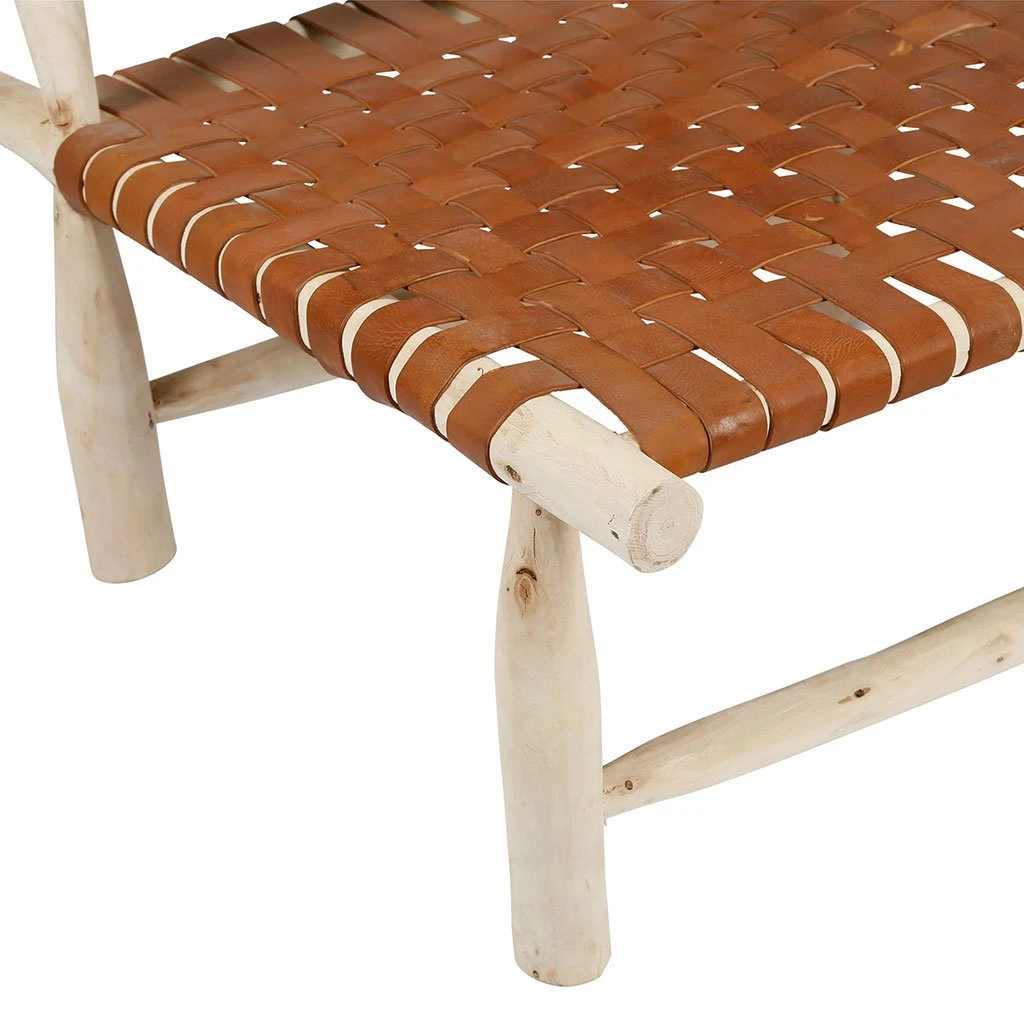 SEMA DESIGN Fauteuil En Cuir Brun Et Bois D'eucalyptus - Cuir 7 SEMA DESIGN Fauteuil En Cuir Brun Et Bois D'eucalyptus - Cuir – Image 5