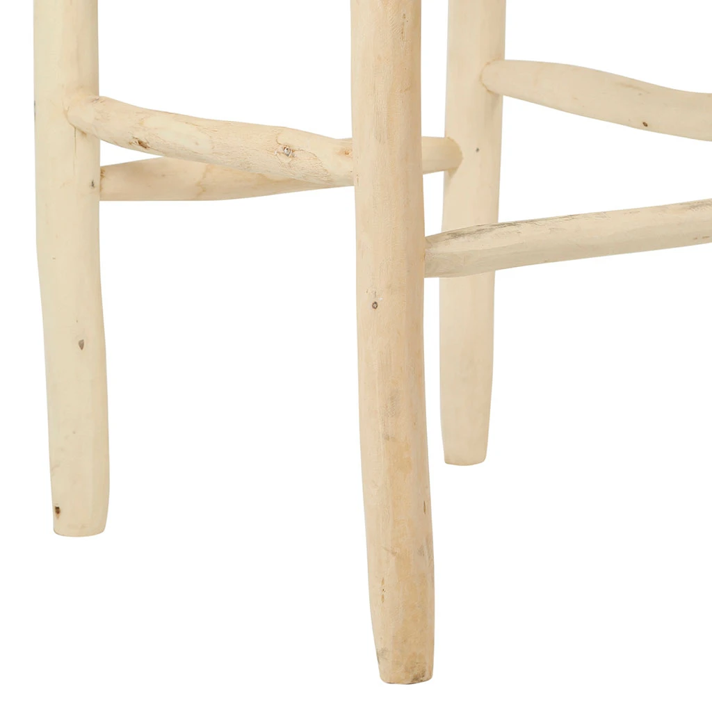 SEMA DESIGN Chaise De Bar En Cuir Brun Et Bois D'eucalyptus - Cuir 6 SEMA DESIGN Chaise De Bar En Cuir Brun Et Bois D'eucalyptus - Cuir – Image 4